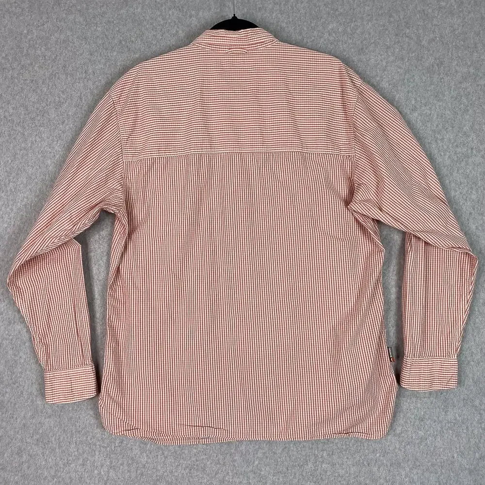 Simms Shirt Mens XL Pink Plaid Long Sleeve Button Up Pockets